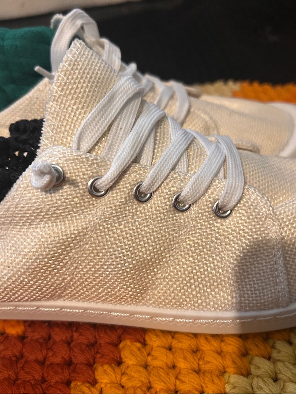 Casual Kids Lace-Up Sneakers in Cream
